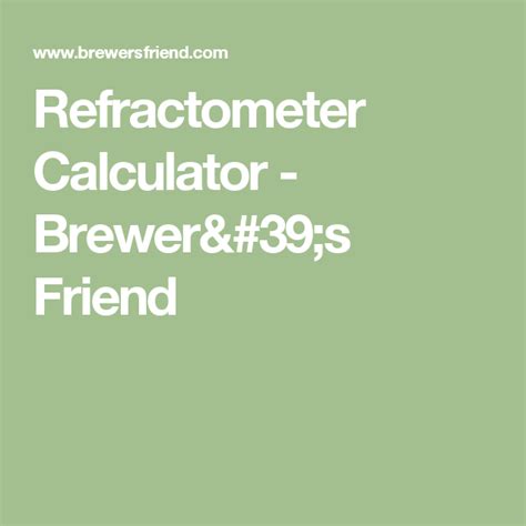 northern brewer refractometer converter|brewer's friend refractometer calculator.